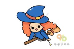 小女巫简笔画步骤图