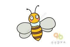 晕乎乎的小蜜蜂涂色简笔画