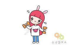 小女孩简笔画 每天锻炼身体棒
