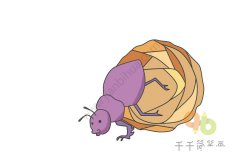 屎壳郎简笔画步骤图