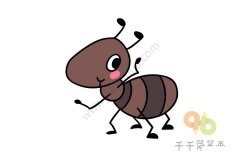 教你画 可爱的小蚂蚁简笔画