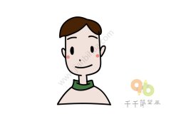 儿童学画短发男孩头像简笔画