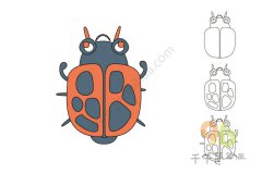 常见的瓢虫简笔画图片