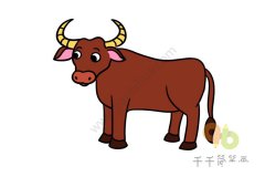 幼儿涂色画  公牛简笔画