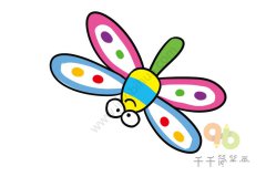 彩色的蜻蜓简笔画步骤图