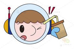 小小宇航员头像简笔画