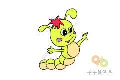 机灵可爱的毛毛虫简笔画图片