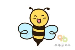 开心的蜜蜂简笔画步骤图