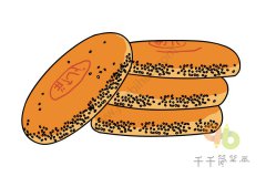 闽南传统糕点 礼饼简笔画