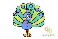 幼儿简笔画孔雀开屏简笔画