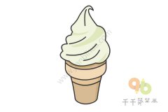 甜筒简笔画步骤图