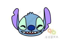 星际宝贝 哈哈大笑的史迪奇简笔画