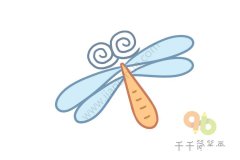 呆萌的蜻蜓简笔画步骤图