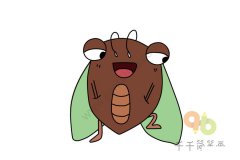 潇洒的蝉简笔画