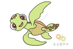 幼儿简笔画绿海龟的画法