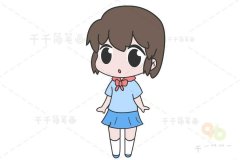 人物少女简笔画 儿童绘画
