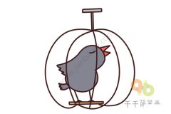 笼中鸟简笔画图片