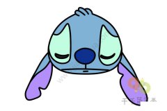 星际宝贝 悲伤的史迪奇简笔画
