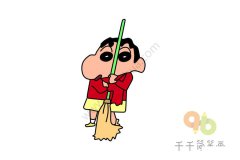 爱劳动的蜡笔小新简笔画