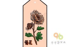 菊花书签简笔画