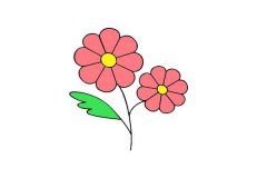 海棠花简笔画