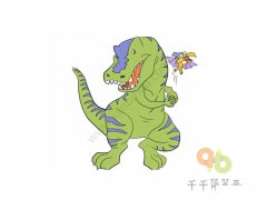 恐龙世界之霸王龙和翼龙简笔画