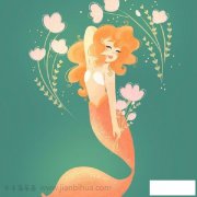 漂亮的美人鱼简笔画