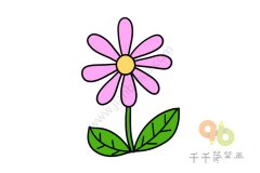 粉色小花简笔画