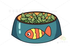 猫粮简笔画画法