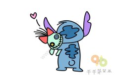 星际宝贝 花痴的史迪奇和小金简笔画