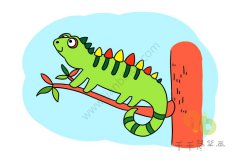 教你画变色龙简笔画