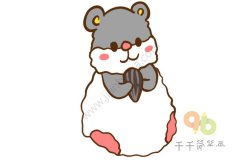 爱吃瓜子的熊娃娃简笔画