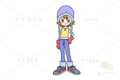 数码宝贝 武之内素娜简笔画