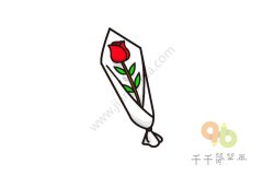 礼品玫瑰简笔画