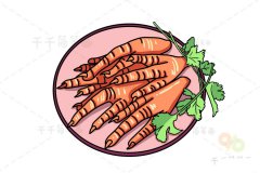 福建省闽南美食 洪濑鸡爪简笔画