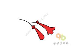 红彤彤的一串红简笔画