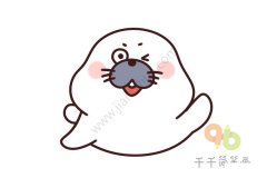 打招呼的海豹简笔画 儿童学画画