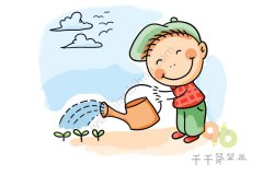春天里的小男孩简笔画步骤图
