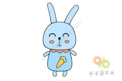 爱吃胡萝卜的小兔简笔画步骤图
