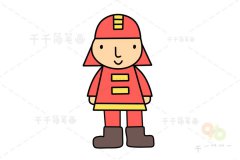 消防员简笔画 简单有爱