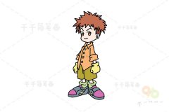 数码宝贝 泉光子郎简笔画