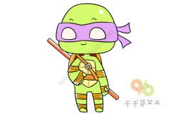 忍者神龟多纳泰罗简笔画