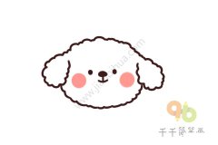 白色泰迪狗头像简笔画