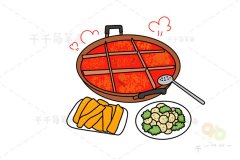 重庆九宫格火锅简笔画怎么画
