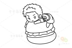 海贼王 Q版索隆简笔画