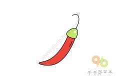 红辣椒简笔画步骤图