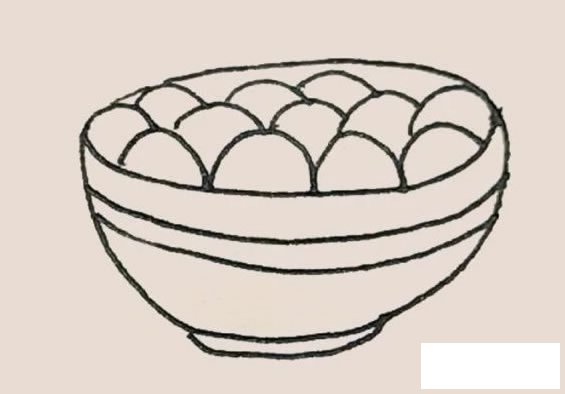 一碗汤圆简笔画