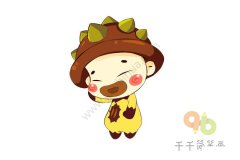 水果宝贝榴星简笔画