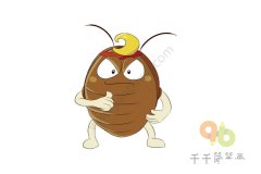 水果宝贝蟑螂简笔画