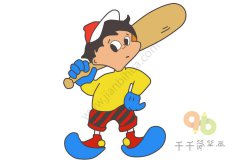 棒球男孩简笔画步骤图